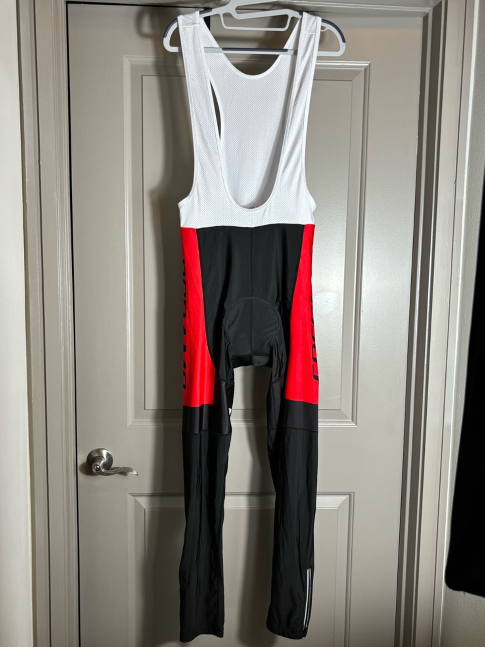 POC Men’s 2XL Cycling Bib Tights Padded Black Red White